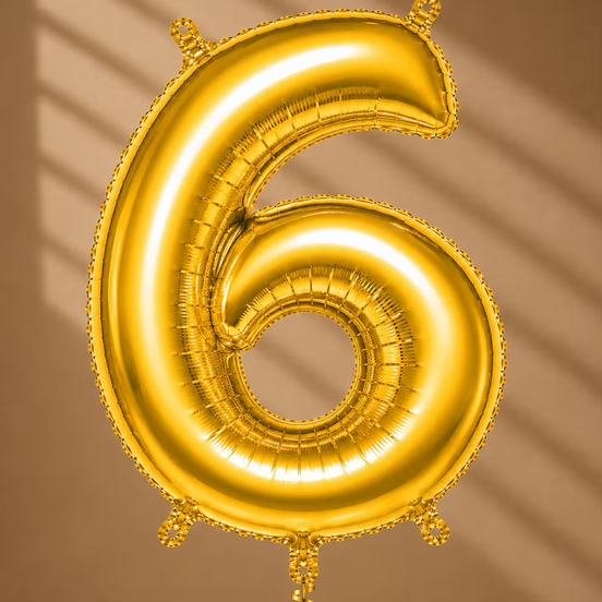 Balon Folie Cifra 6 Auriu