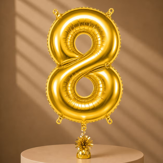 Balon Folie Cifra 8 Auriu