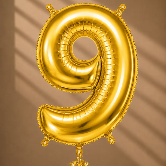 Balon Folie Cifra 9 Auriu