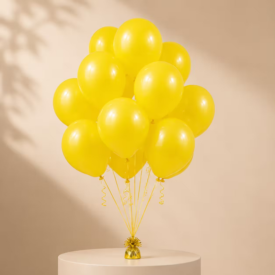 Set de baloane galbene din latex – 100 bucăți