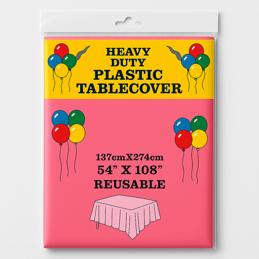 Față de masă din plastic roz - 137 x 274 cm