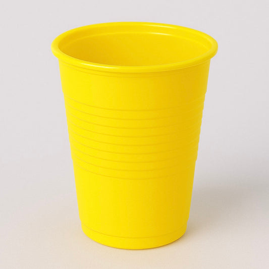 Pahare din plastic galbene - set de 50 bucăți