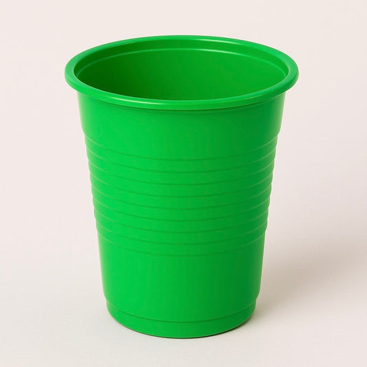Pahare din plastic verde - set de 50 bucăți