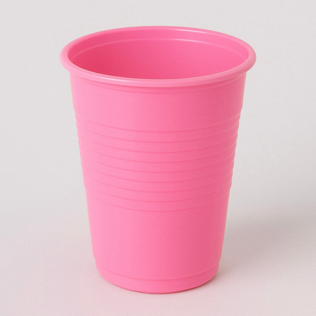 Pahare din plastic roz deschis - set de 50 bucăți