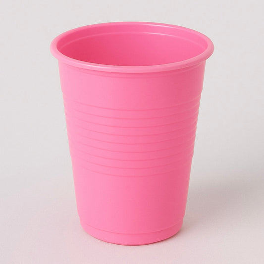Pahare din plastic roz deschis - set de 50 bucăți