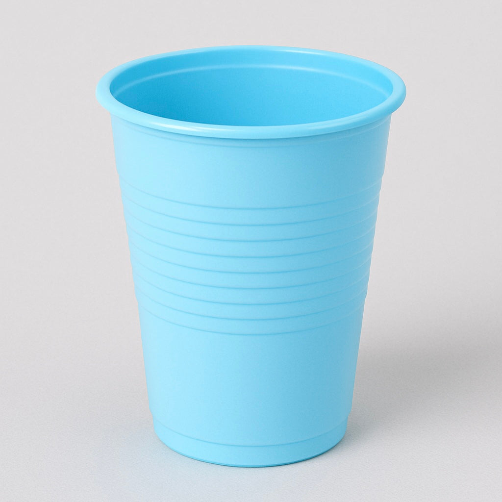 Pahare din plastic albastru deschis - set de 50 bucăți