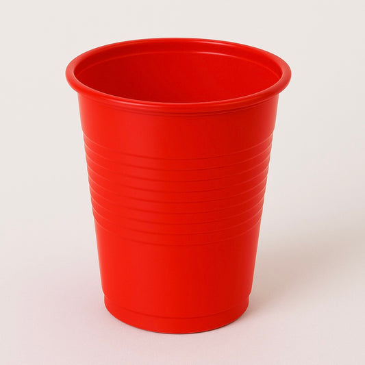 Pahare din plastic rosii - set de 50 bucăți