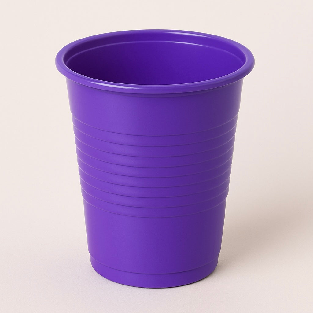 Pahare din plastic mov - set de 50 bucăți