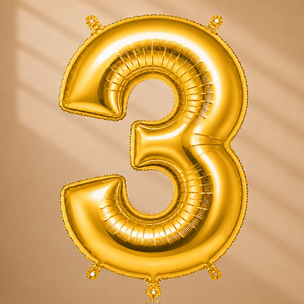 Balon din folie cifra 3 auriu pentru aniversare