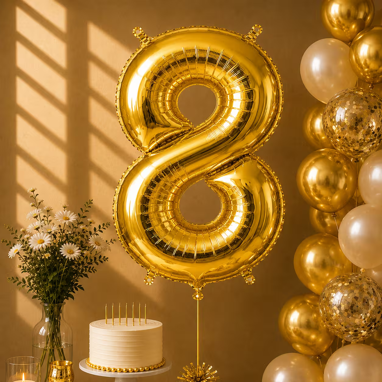 Balon cifra 0 auriu cu heliu ca decor de petrecere