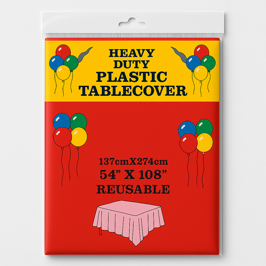 Față de masă din plastic roșie - 137 x 274 cm