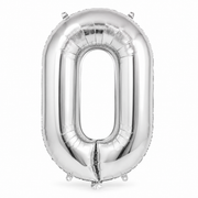 Balon Folie Cifra 0 Argintiu - 66 cm