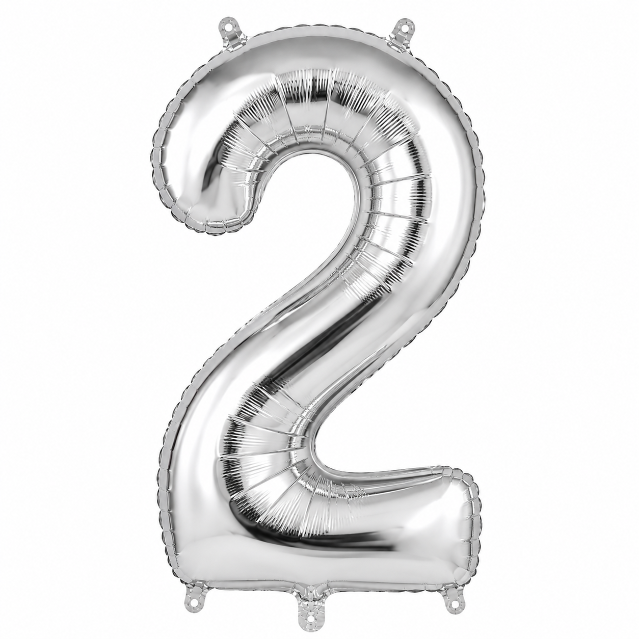 Balon Folie Cifra 2 Argintiu - 66 cm