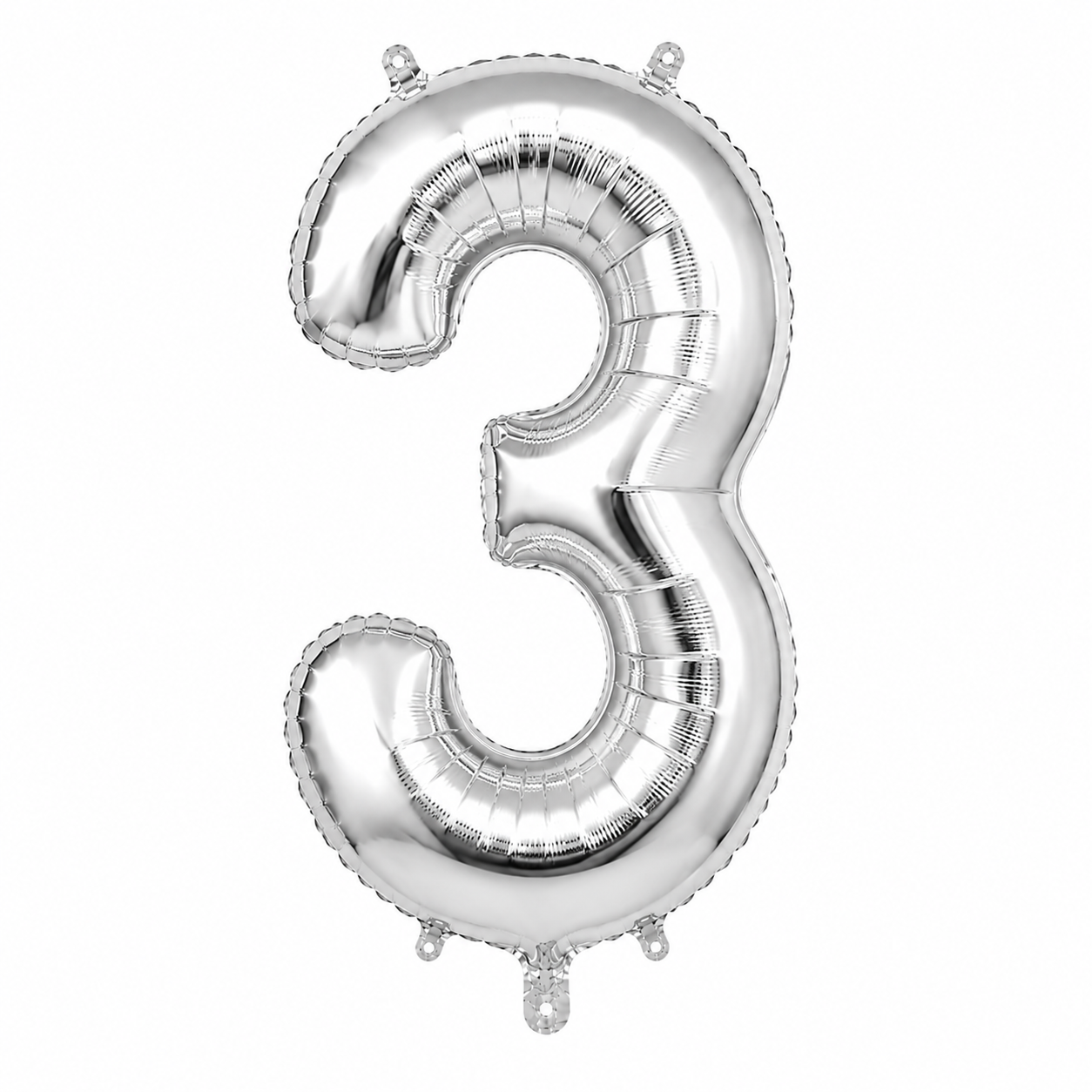 Balon Folie Cifra 3 Argintiu - 66 cm