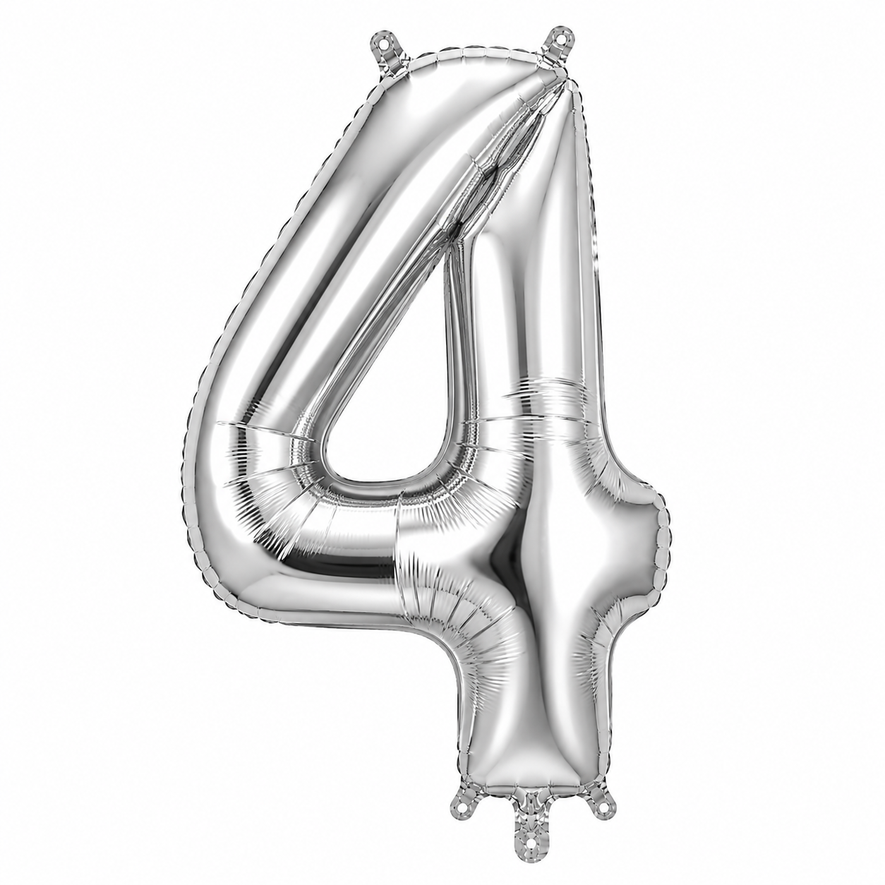 Balon Folie Cifra 4 Argintiu - 66 cm