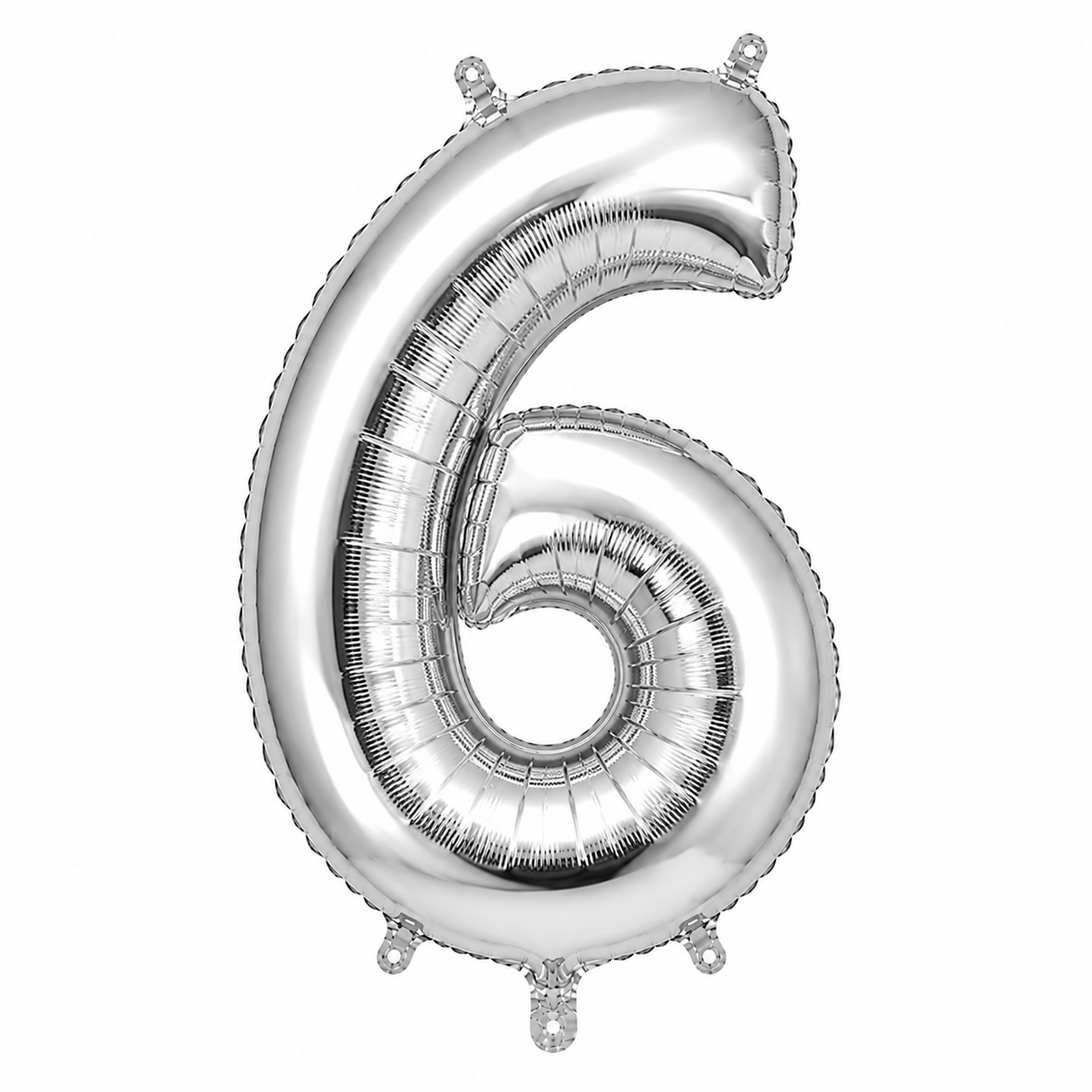 Balon Folie Cifra 6 Argintiu - 66 cm