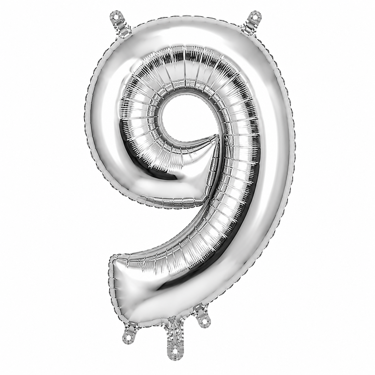 Balon Folie Cifra 9 Argintiu - 66 cm