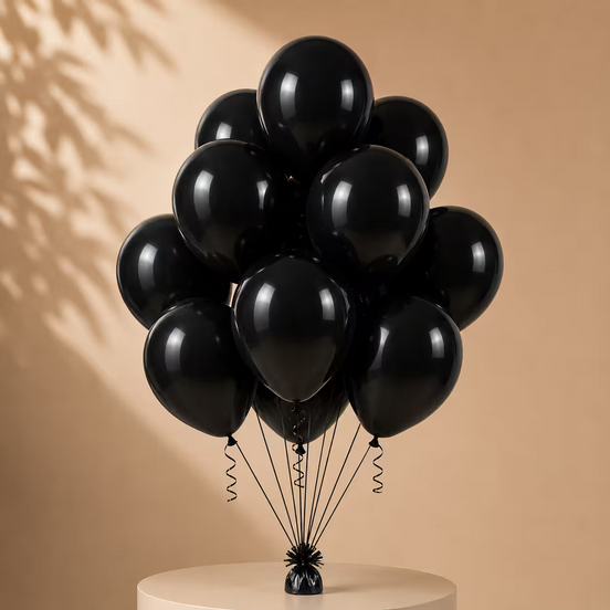 Set de baloane negre din latex – 100 bucăți