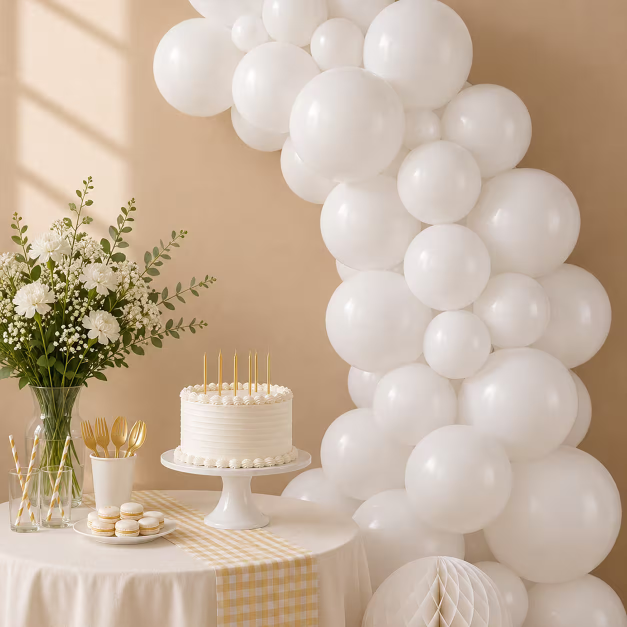 Set de baloane albe din latex – 100 bucăți