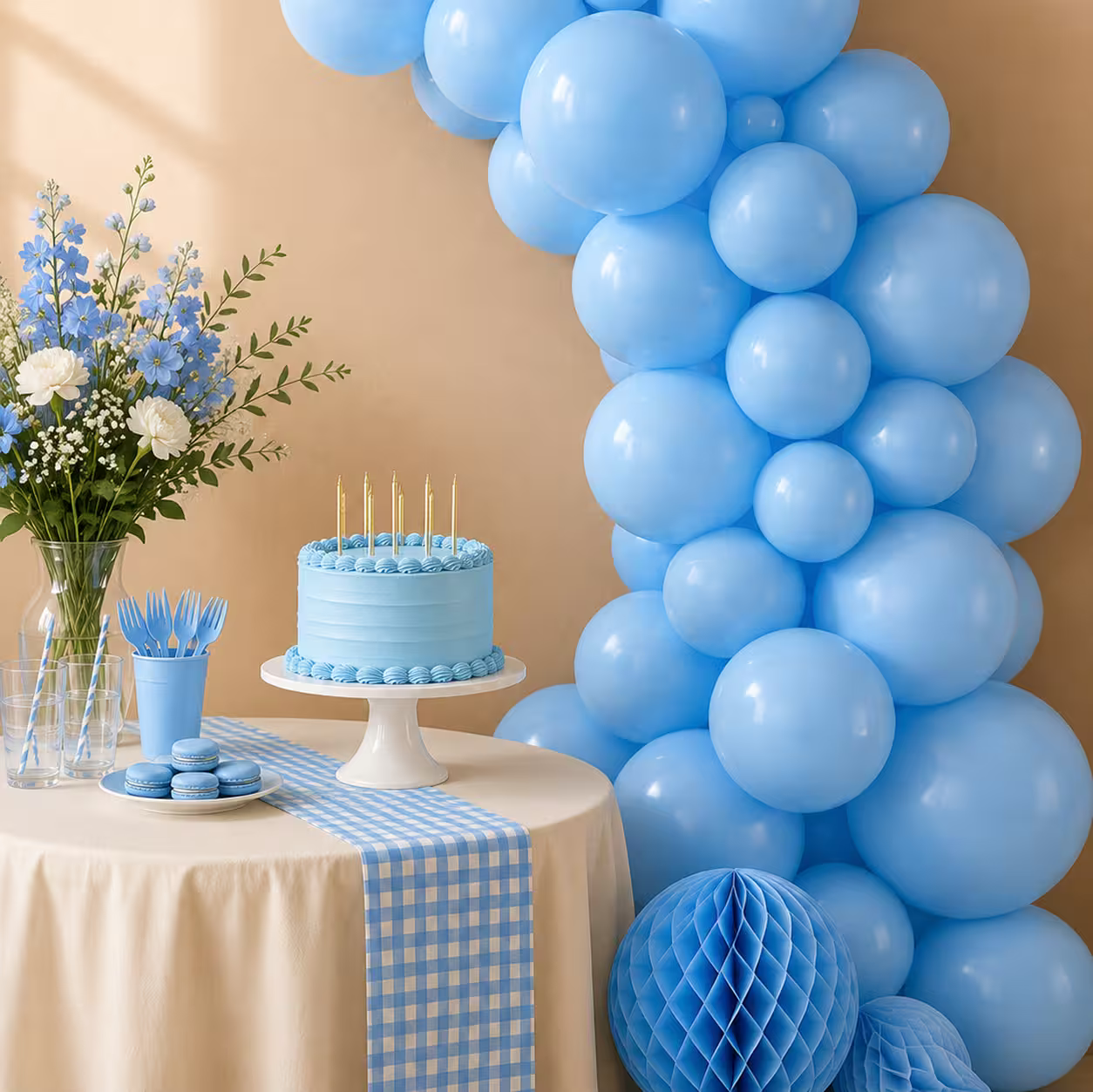 Set de baloane albastru deschis din latex – 100 bucăți