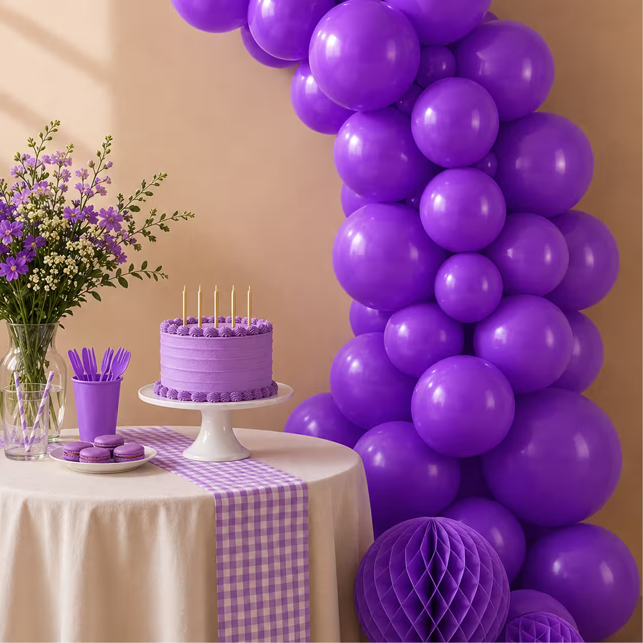 Set de baloane mov din latex – 100 bucăți