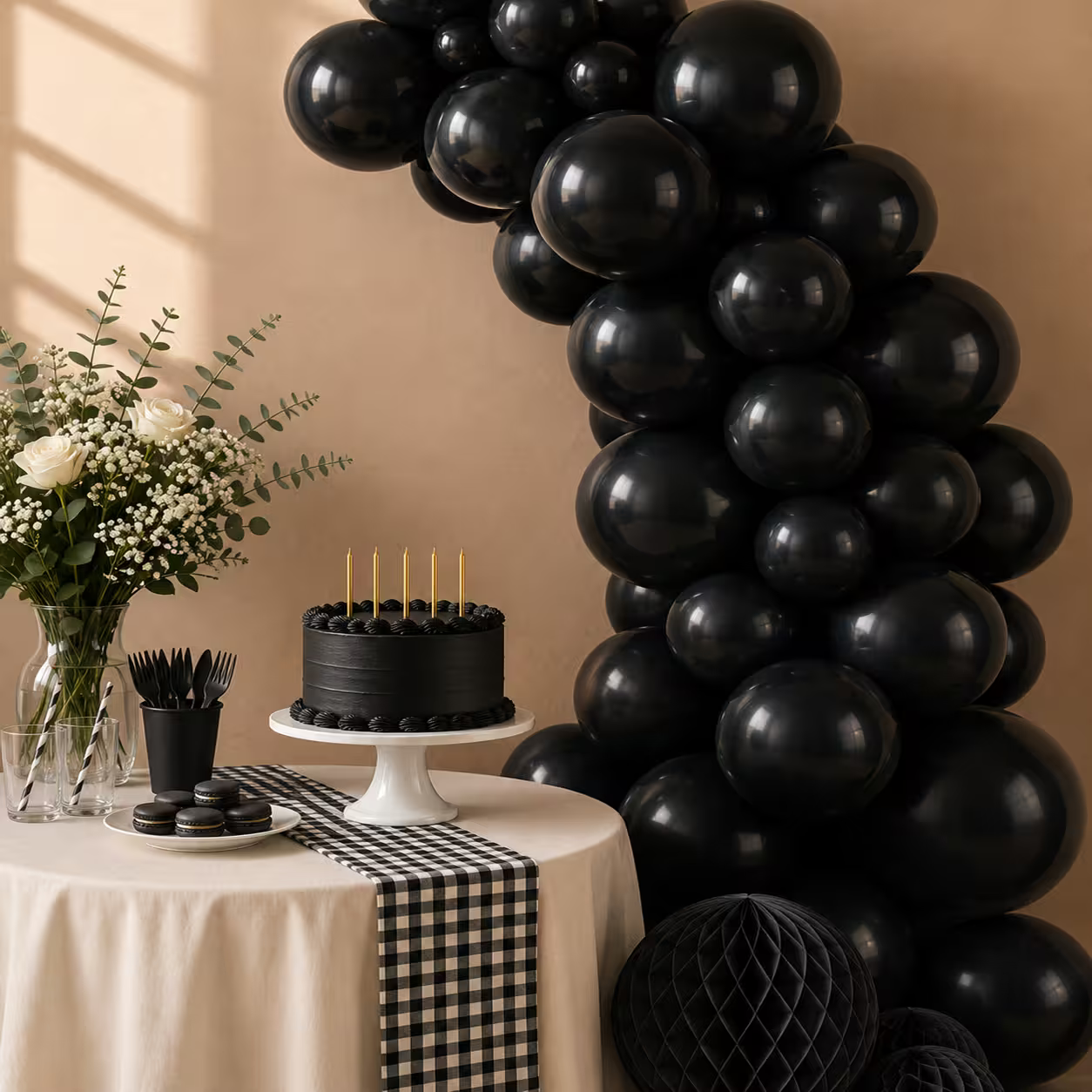 Set de baloane negre din latex – 100 bucăți