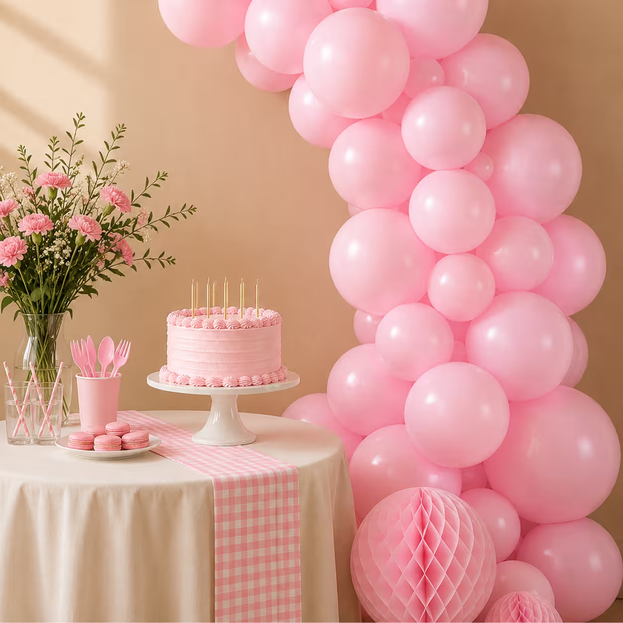 Set de baloane roz din latex – 100 bucăți