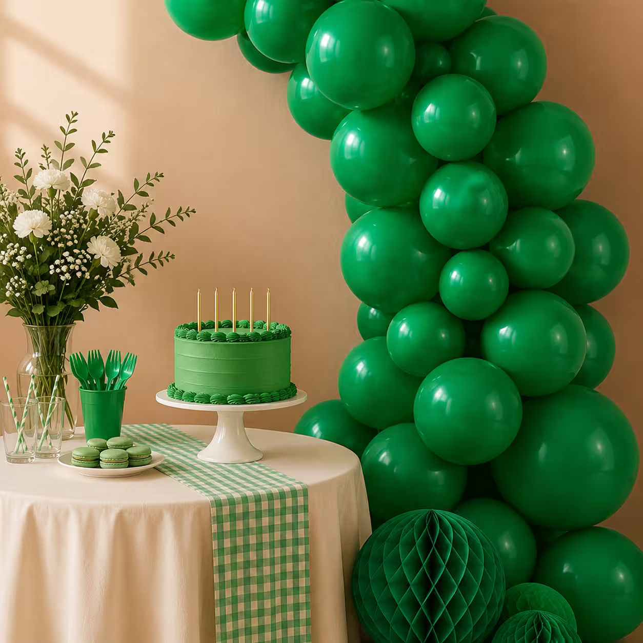 Set de baloane verzi din latex – 100 bucăți