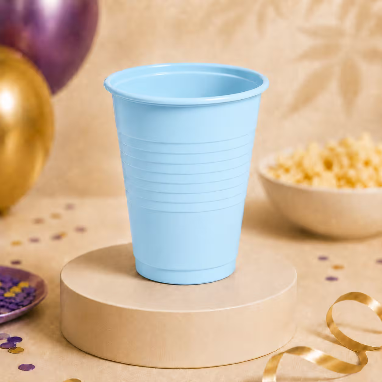 Set de pahare albastru deschis din plastic – 50 bucăți