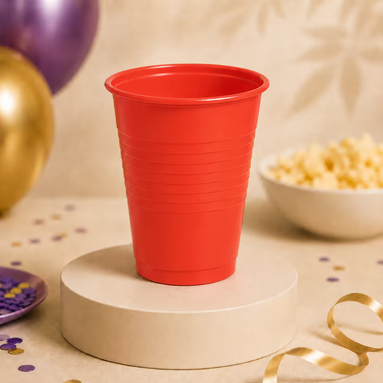 Set de pahare roșii din plastic – 50 bucăți