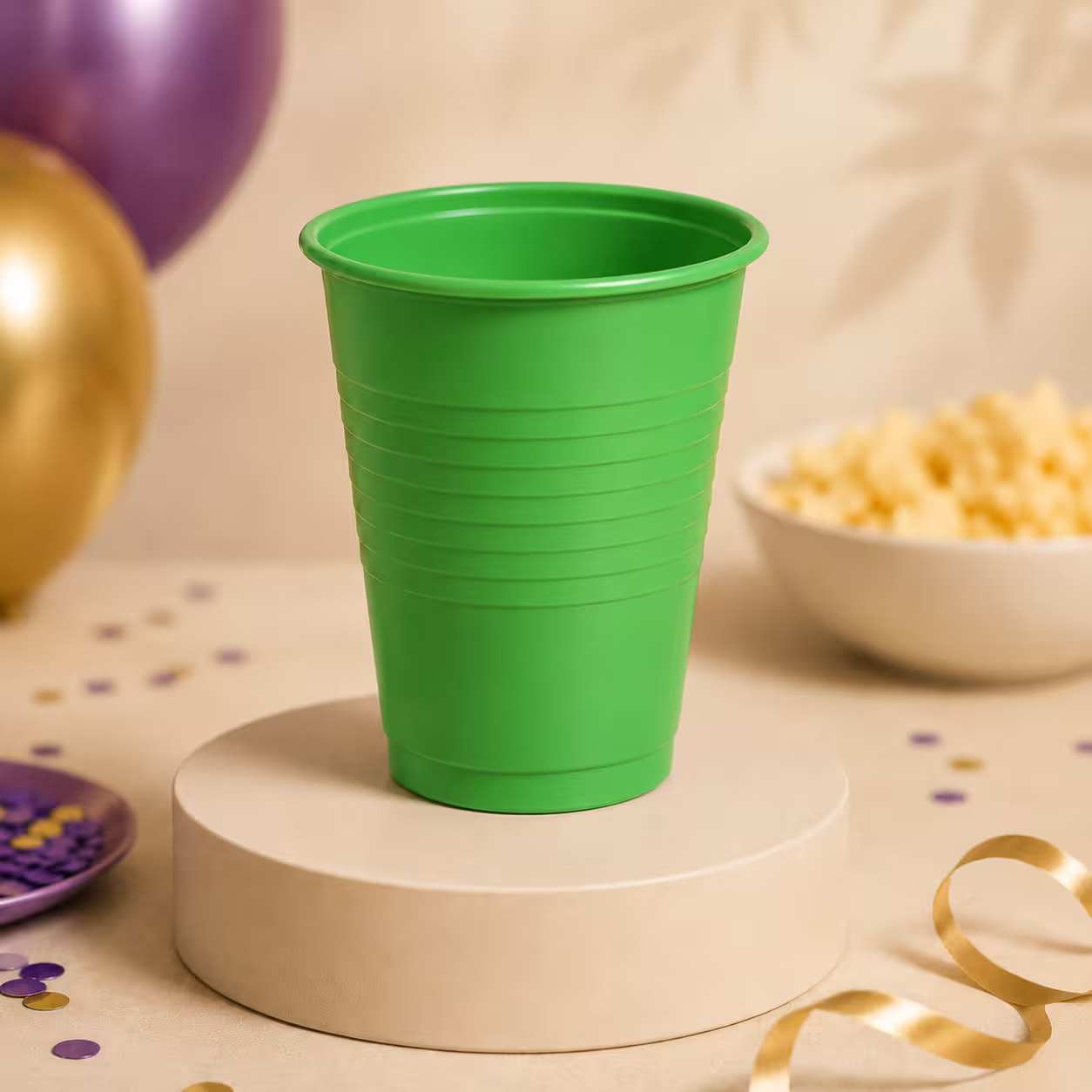 Set de pahare verzi din plastic – 50 bucăți