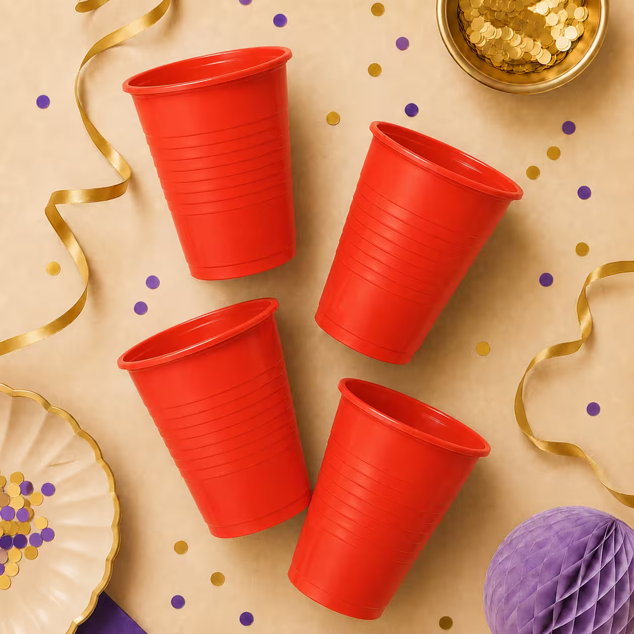 Pahare plastic rosii